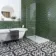 Devon Black & White Victorian Patterned Matt Ceramic Floor Tile