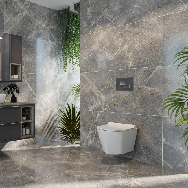 Harmony Grey Marble Effect Matt Porcelain Tile