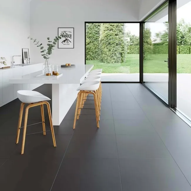 Lounge Black Matt Porcelain Floor Tile