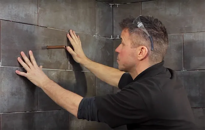 How to Set and Drill Tiles for Pipework Video 3