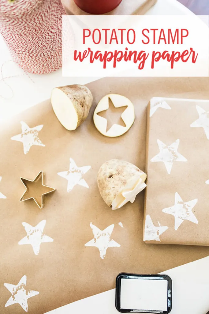 potato-stamp-wrapping-paper