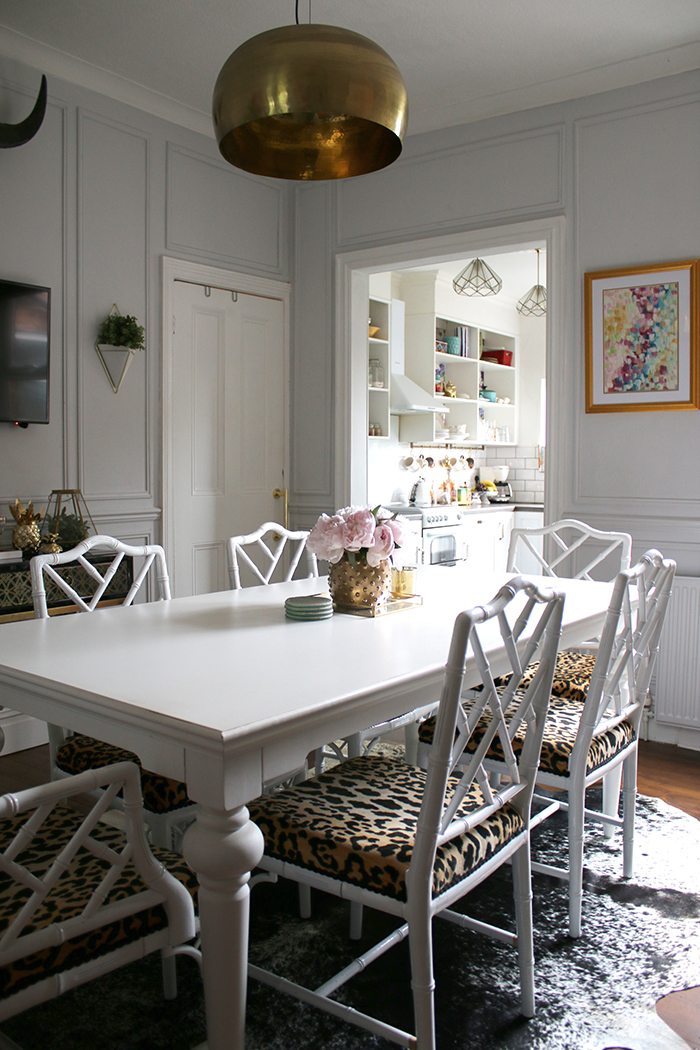 pale grey dining room