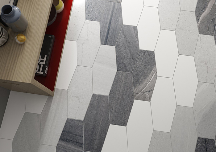 Stone Cut Hex Matt Anthracite Wall and Floor Tile from Tile Mountain