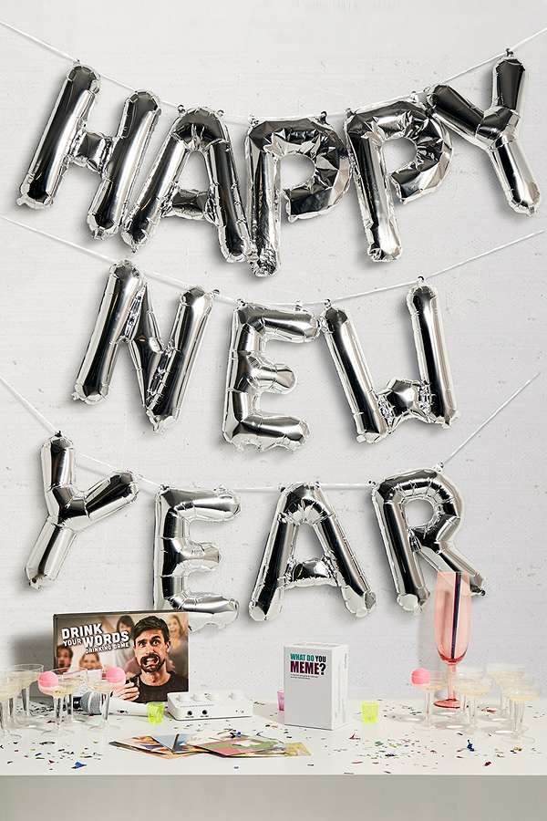 Happy New Year Balloon Letters