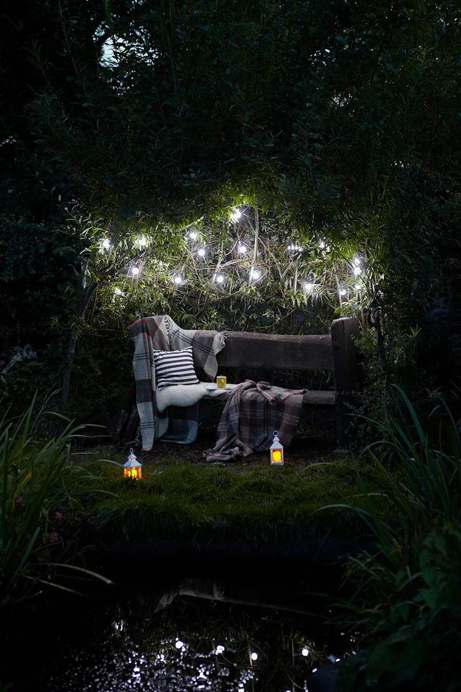 Bench with outdoor lighting