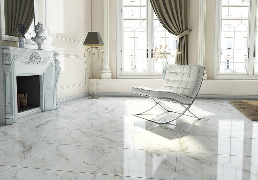 Anderson White Polished Floor Tile | Tile Mountain