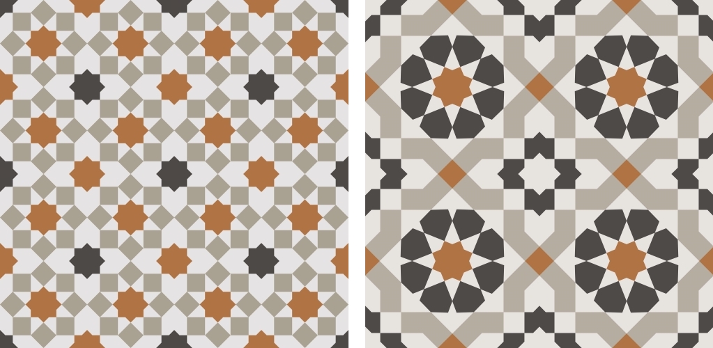 Marrakech Sierra Copper 16 Pattern Floor Tile & Marrakech Catarina Copper 4 Pattern Floor | Tile Mountain