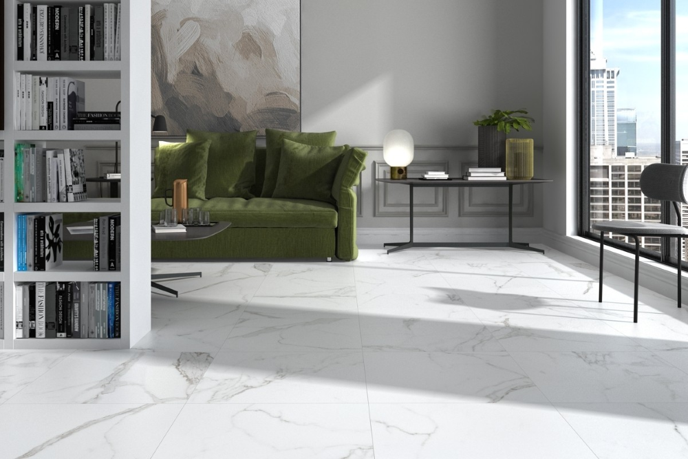 Carrara Marble Matt Porcelain Floor | Tile Mountain