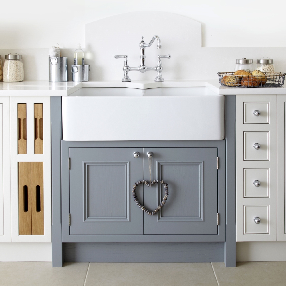 Salcombe Cabinetry in Painted Chalk and Painted Lead | Burbidge 