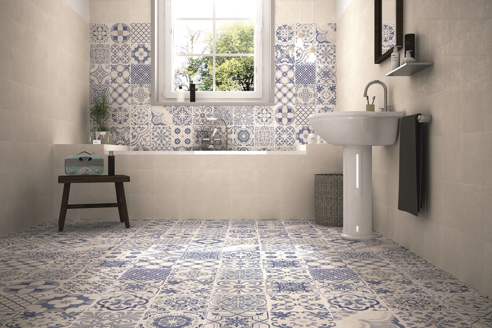 Skyros Delft Blue & Skyros Blanco Wall and Floor Tile | Tile Mountain