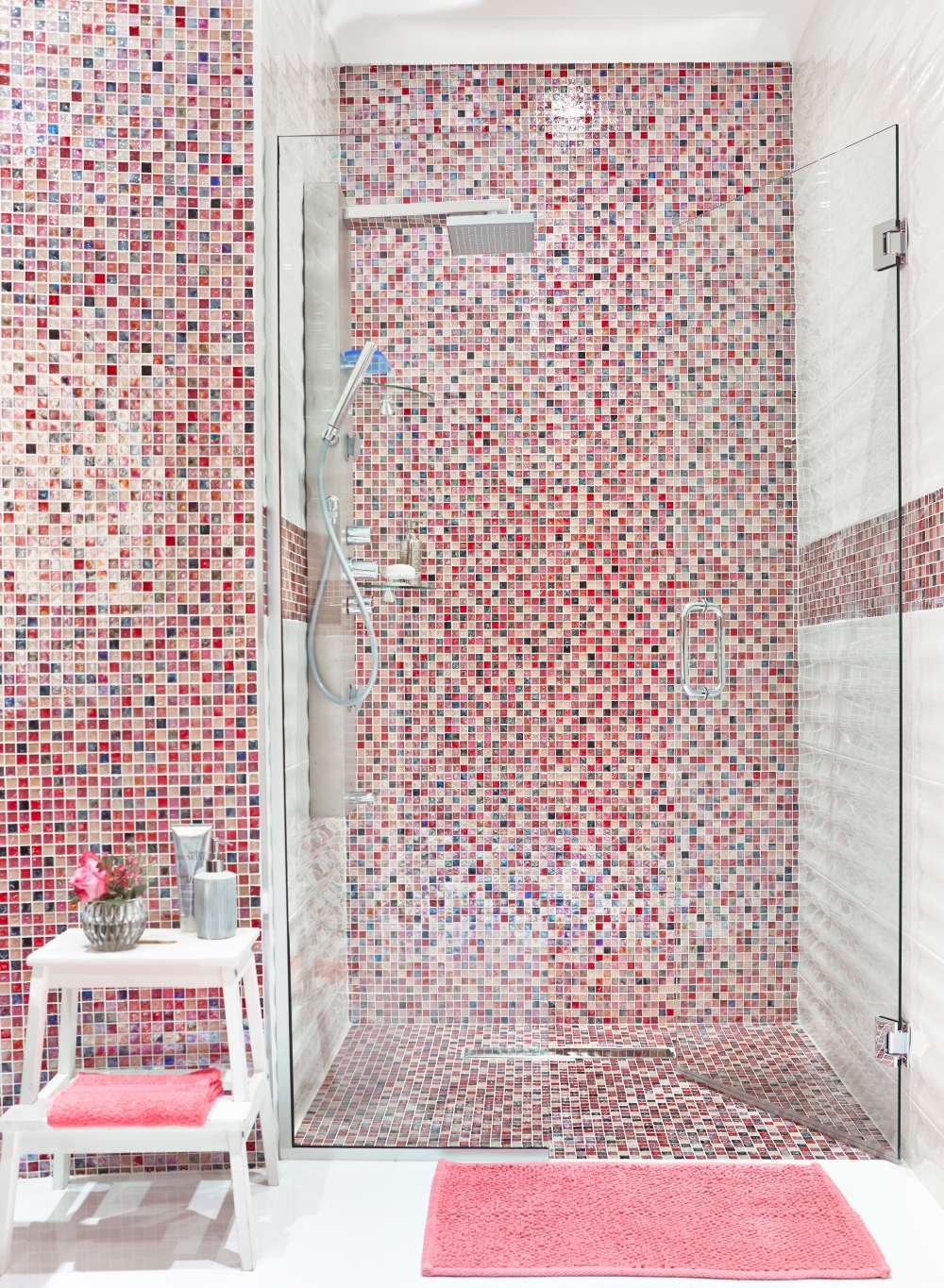 Hammered Pink Glass Mosaic | Tile Mountain