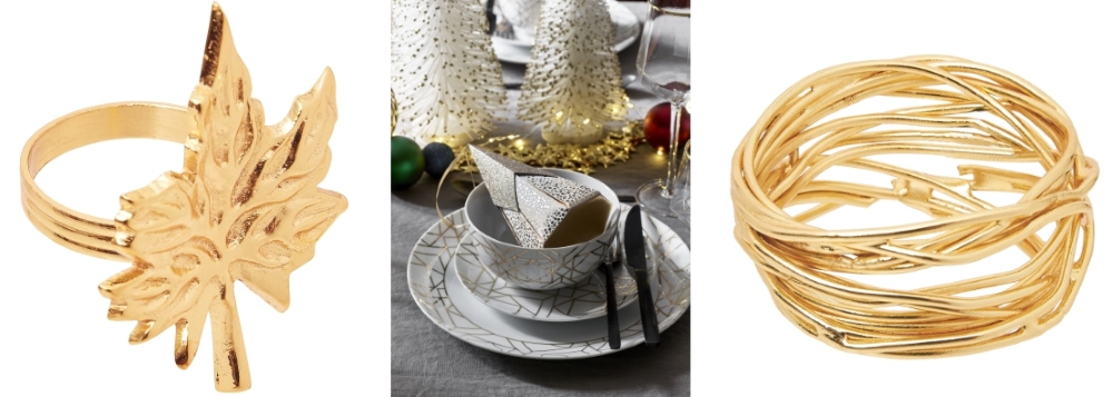 Decorative Napkin Ring by Homesense | Gold & White Dinnerware by George at Asda | Decorative Napkin Ring by Homesense