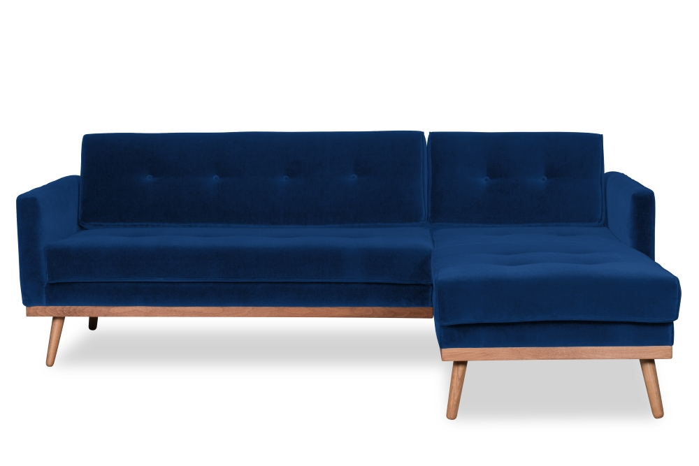 Hugo Centrique Sofa in Blue Velvet | PepperSQ