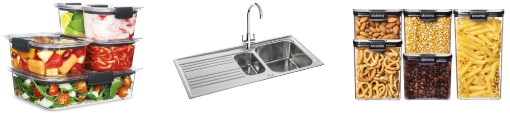 Brilliance Storage System from Sistema | Rapid 1.5 Bowl Stainless Steel Sink from Carron Phoenix | Ultra Storage System, also from Sistema
