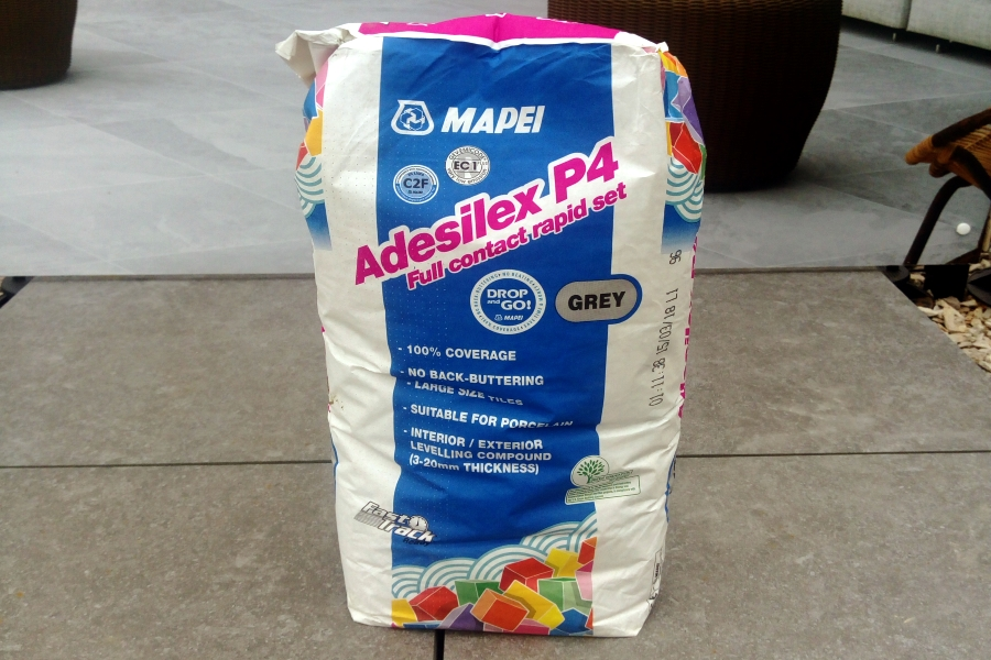 Mapei adesilex p4 rapid set grout for outdoor tiles.