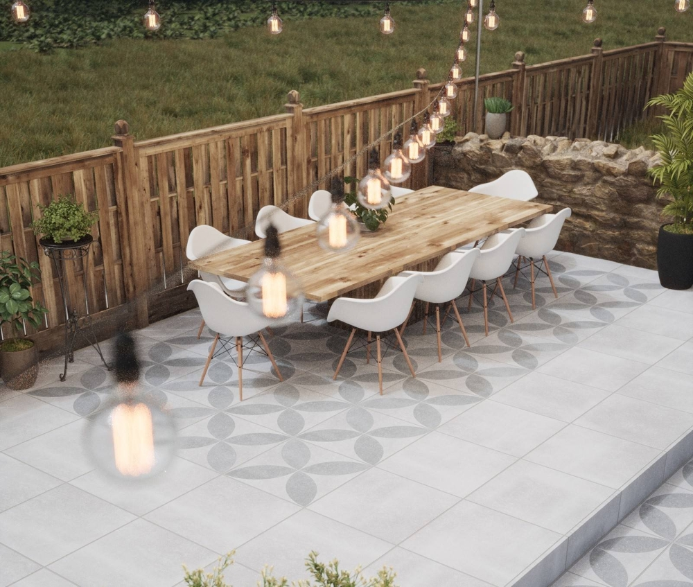 Hardblue Grey & Hardblue Grey Decor Outdoor Slab Tiles | Tile Mountain