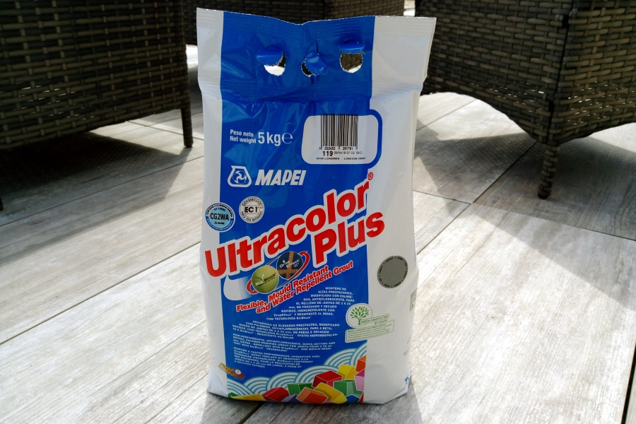Mapei ultracolor plus grout to be used with outdoor tiles. 