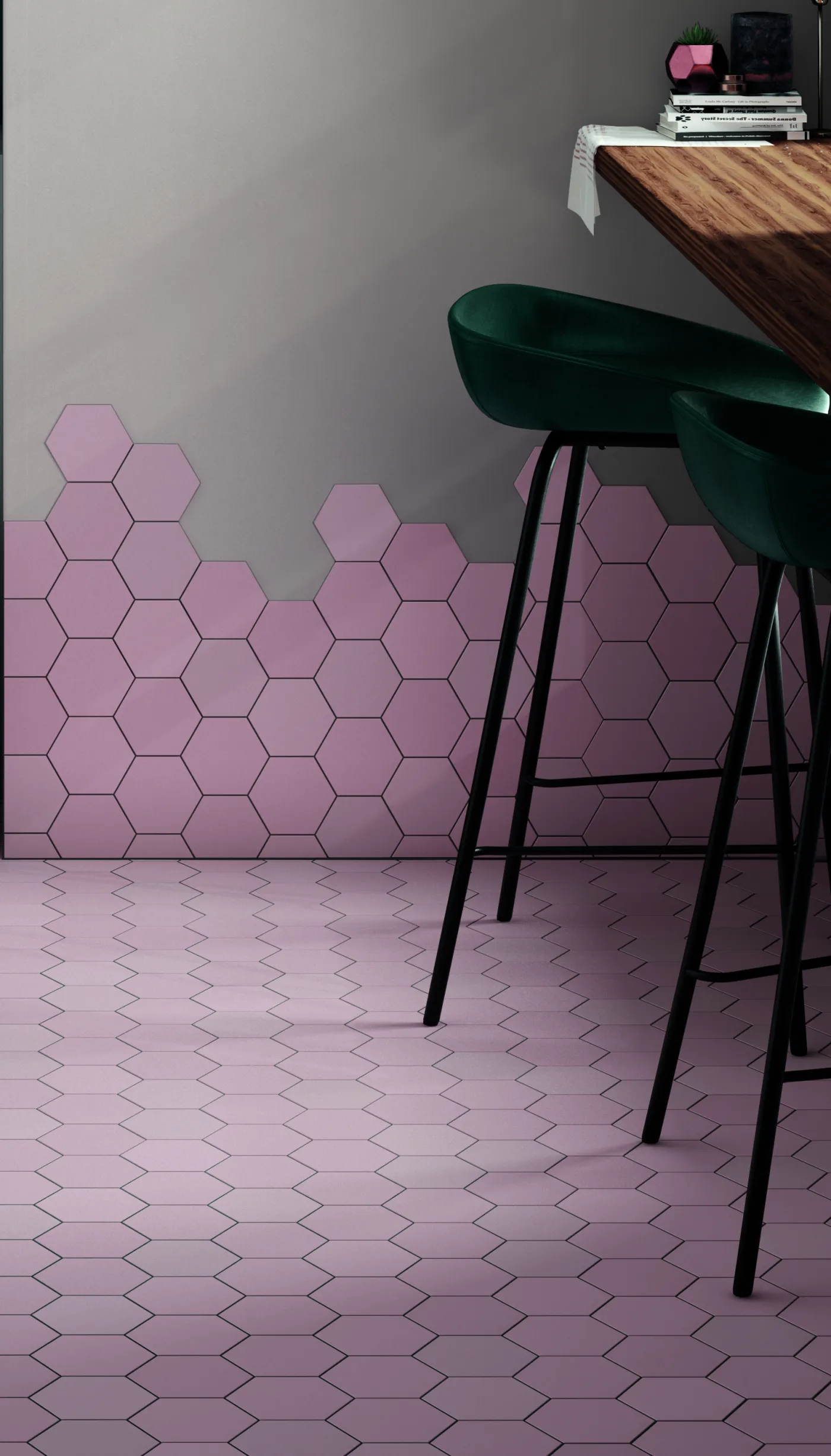 Kromatika Hexagon Rosa Pink | Tile Mountain