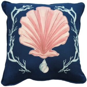 Manderley Blue Ink Linen Cushion | Cream Cornwall