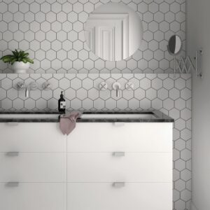 Kromatika Hexagon White Porcelain Wall & Floor | Tile Mountain