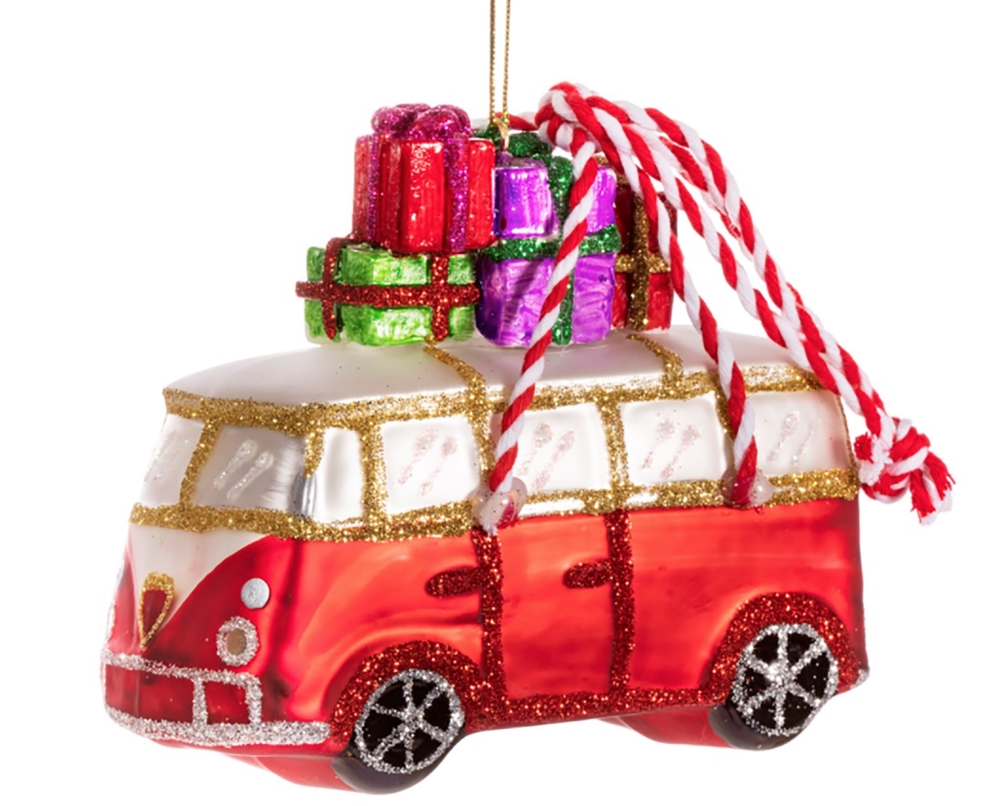 Camper Van With Gifts Christmas Decoration | Cream Cornwall
