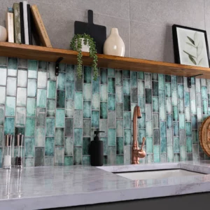 Raindrop Green Glass Mosaic 300x300 | Tile Mountain