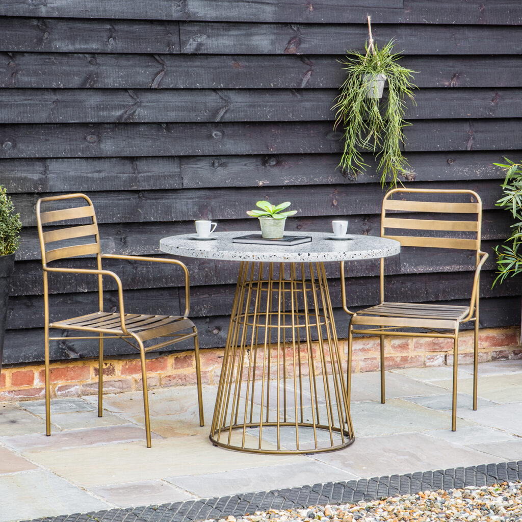 Ormsby Retro Outdoor Dining Chairs & Gainford Bistro Outdoor Table | Made To Last