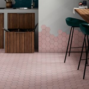 Kromatika Hexagon Rosa Pink Porcelain Wall & Floor | Tile Mountain