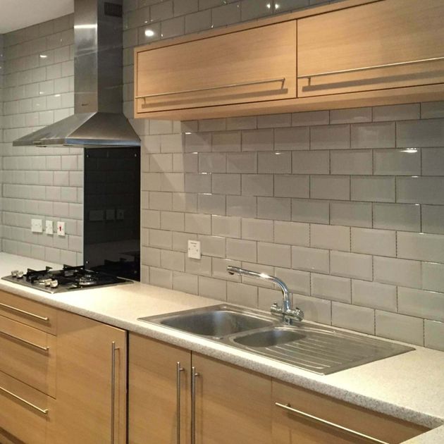 Metro Light Grey Wall Tile, Light Grey Kitchen Wall Tiles