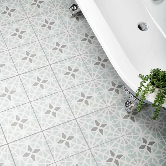 Adele Green Sea Floor Tile Tiles From, Bathroom Floor Tiles Grey Pattern