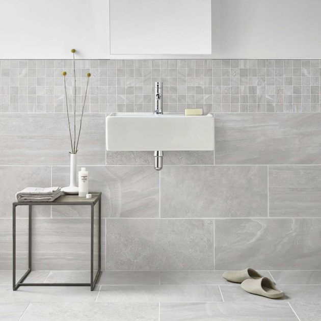 Inverno Grey Marble Rectified Wall And, Grey Bathroom Tiles Ideas Uk