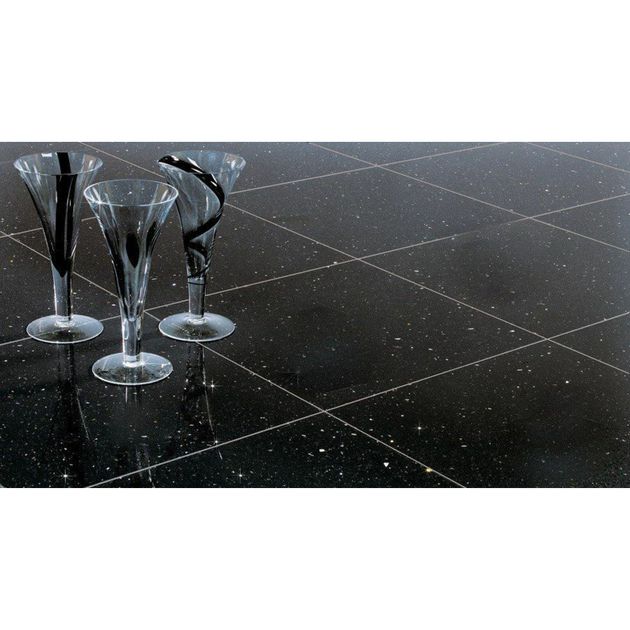 Quartz Stone Midnight Black, Quartzite Black Matt Floor Tiles