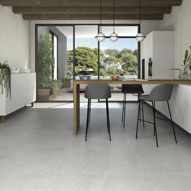 Rocastone Grey Stone Effect Porcelain, Slate Effect Floor Tiles 600×600