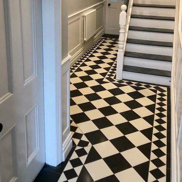 Victorian White Floor Tiles, Black And White Floor Tiles Hallway