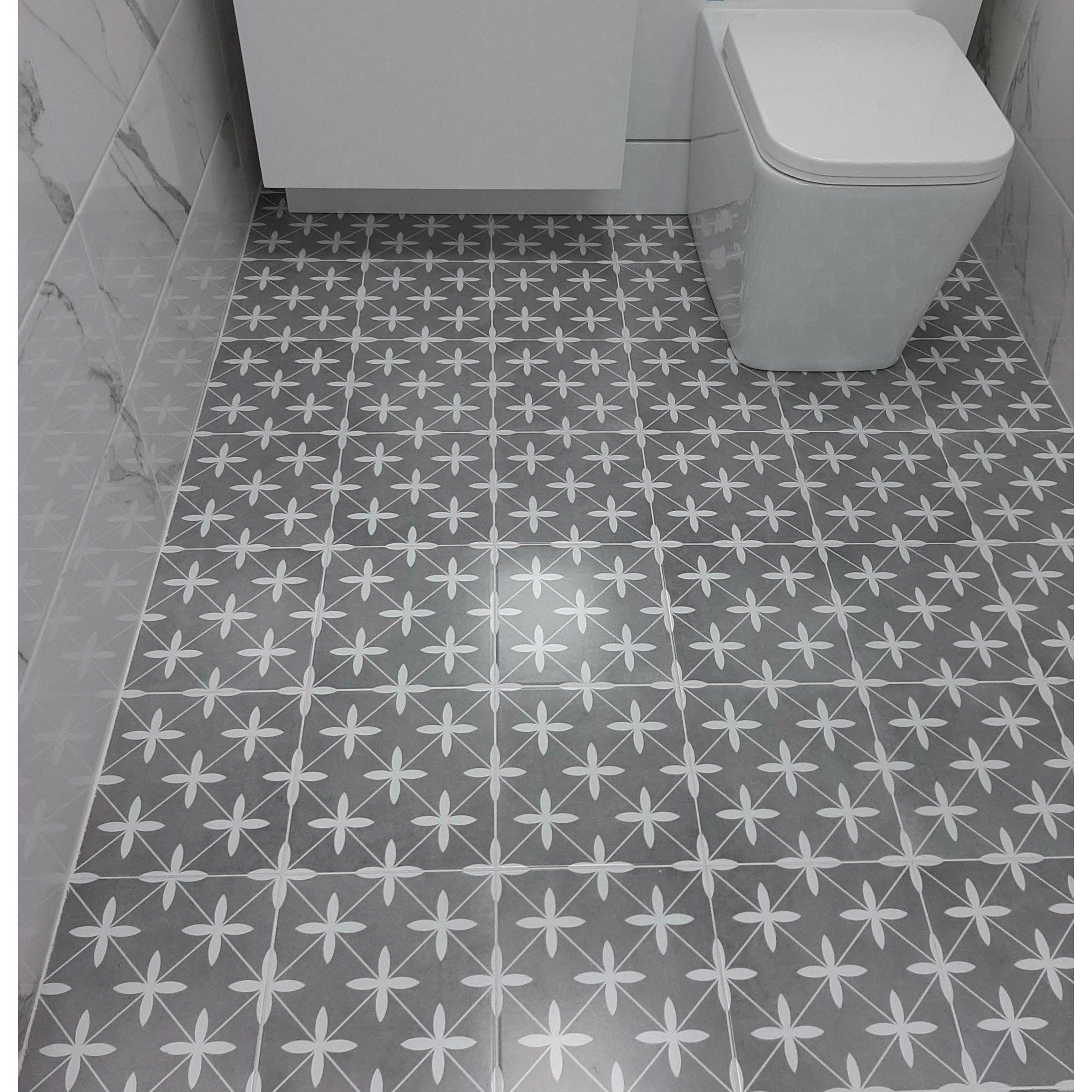 Wicker Grey Pattern Wall And Floor Tile, Grey Bathroom Tile