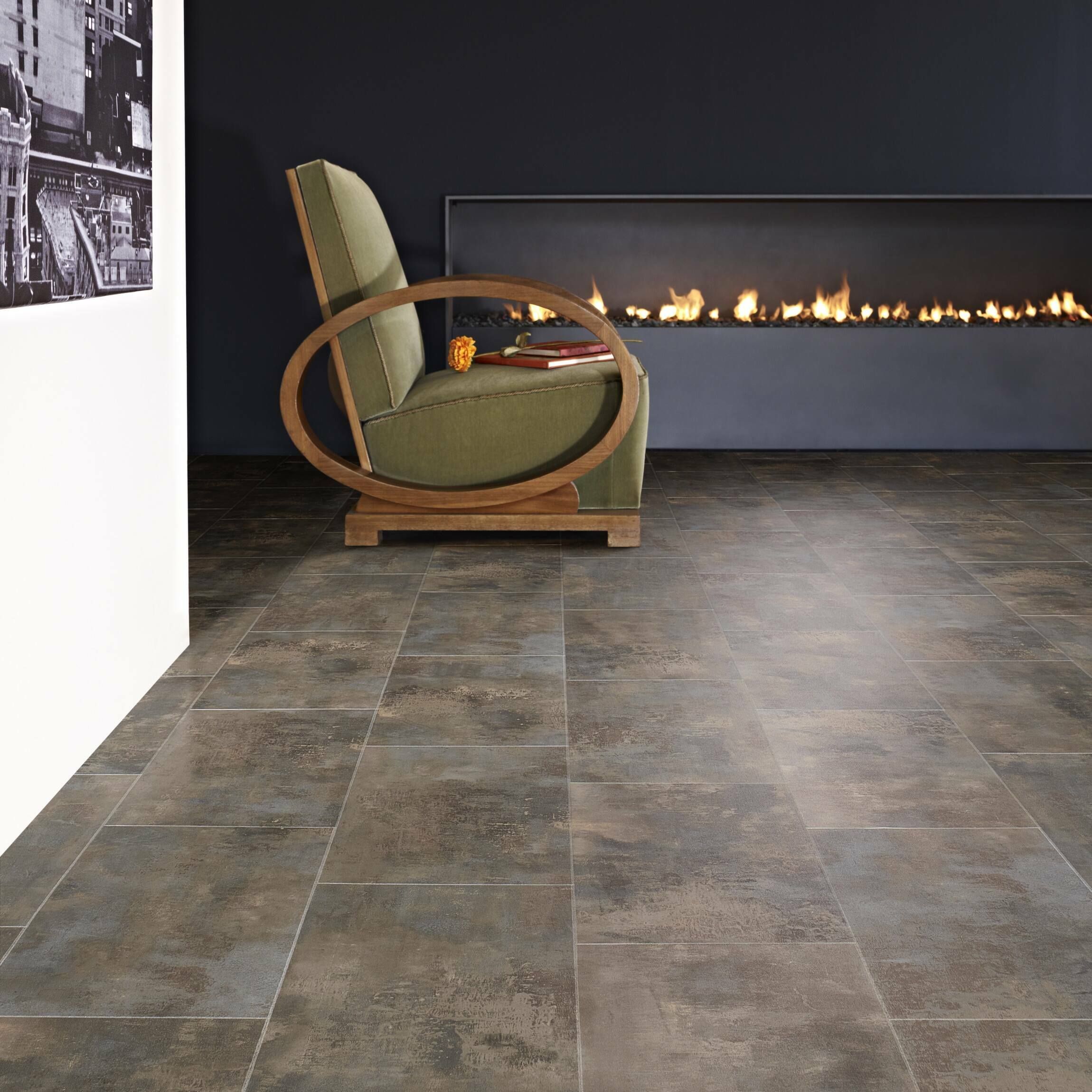 Spanish Stone Linear Rust Luxury, Spanish Tile Vinyl Flooring