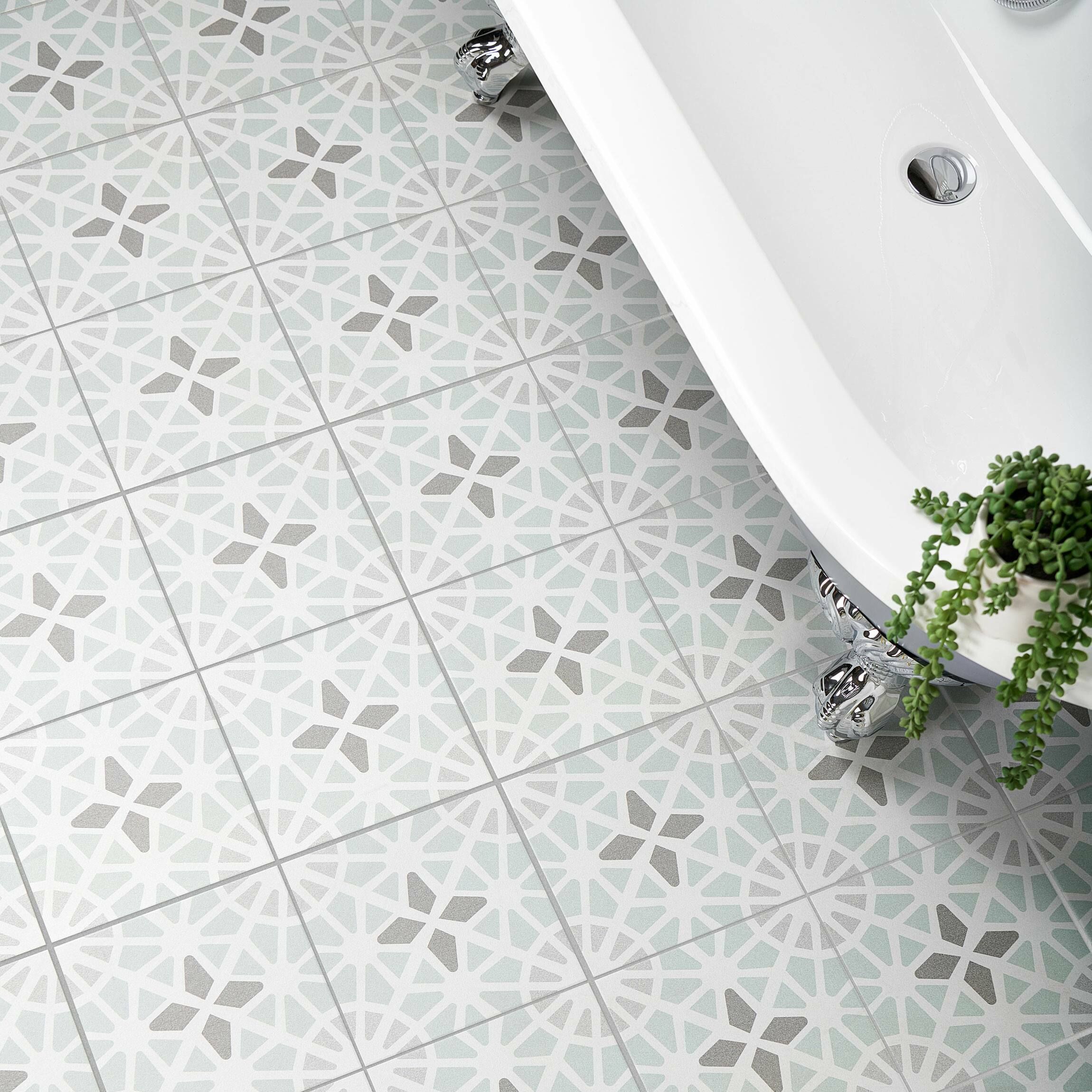 Adele Green Sea Floor Tile Tiles From, Gray Patterned Floor Tile