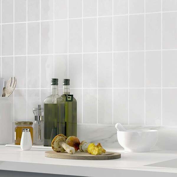 Hampshire Light Grey Gloss Wall Tiles From Tile Mountain - Light Grey Gloss Kitchen Wall Tiles