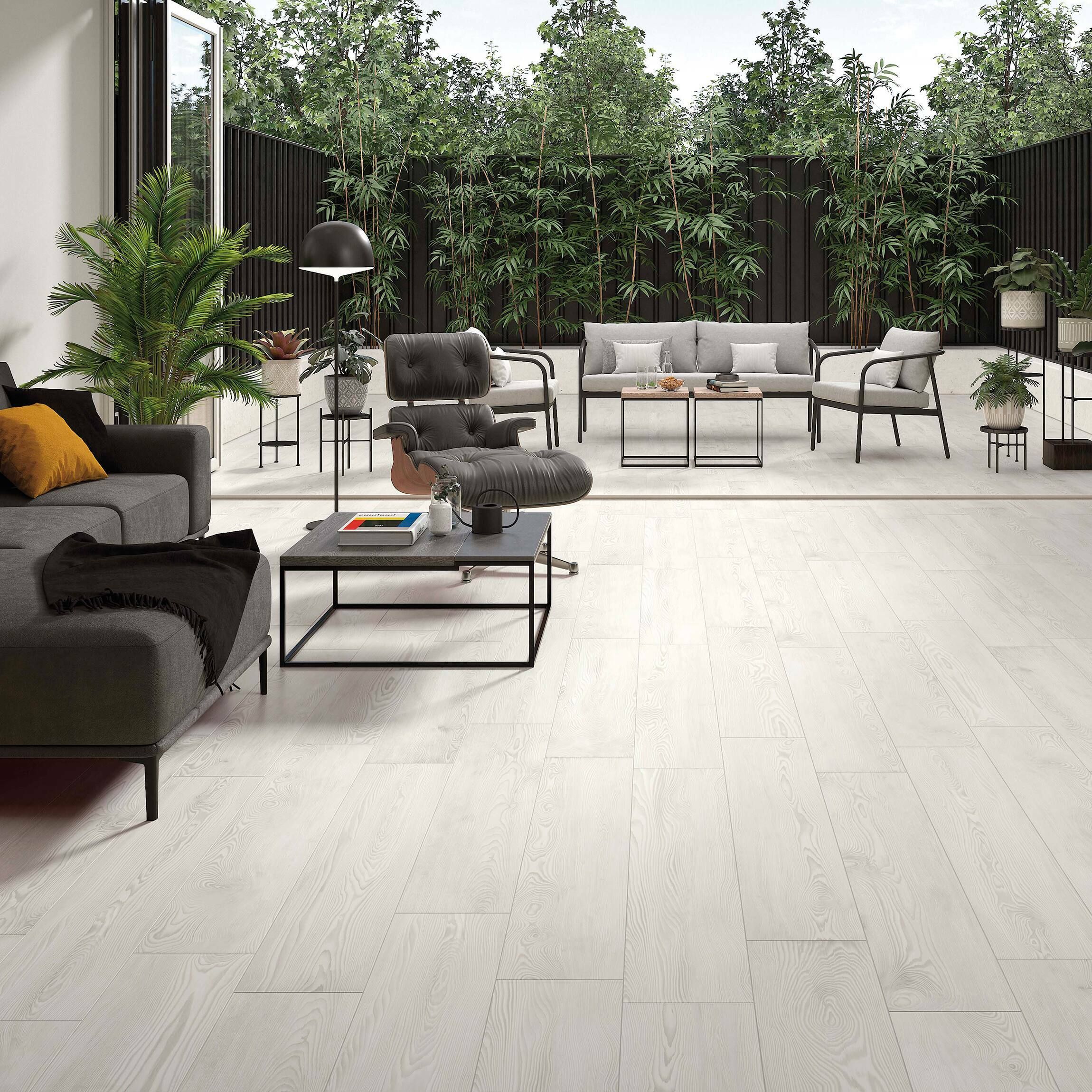 Coolwood White Wood Effect Rectified, White Wood Look Ceramic Tile