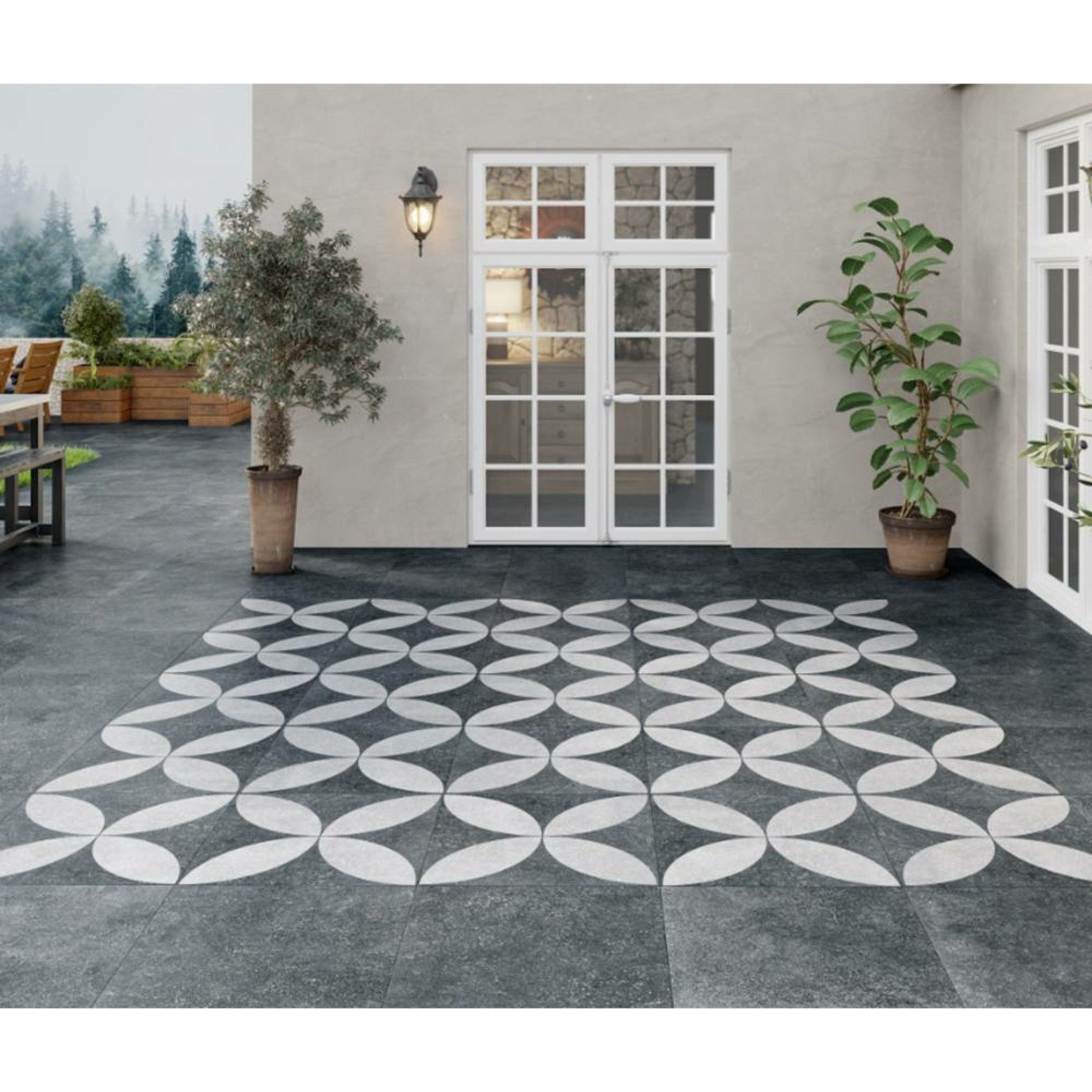 Hardblue Dark Grey Decor Porcelain, Grey Decorative Floor Tiles