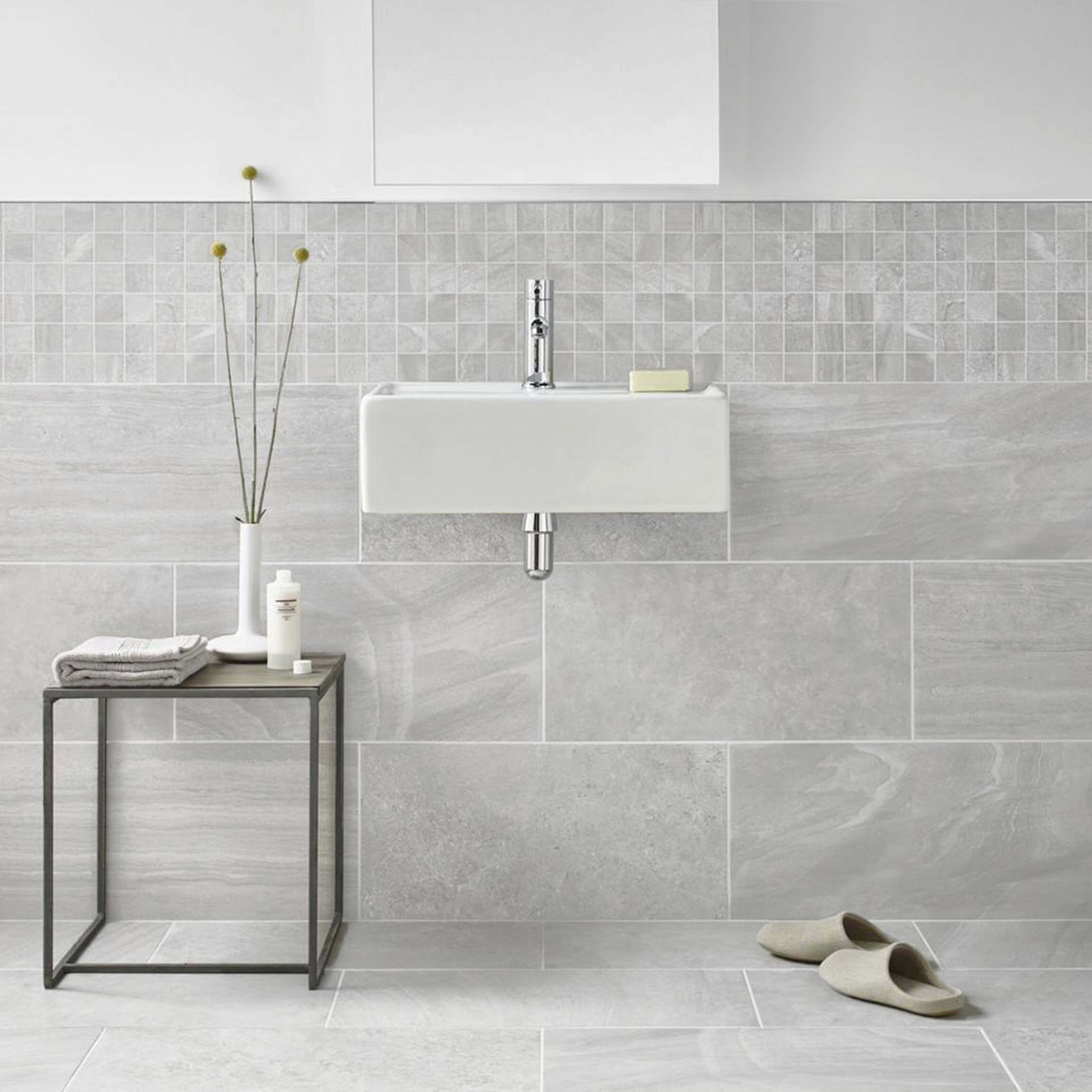 Inverno Grey Marble Rectified Wall And, Bathroom With Grey Tile Floor
