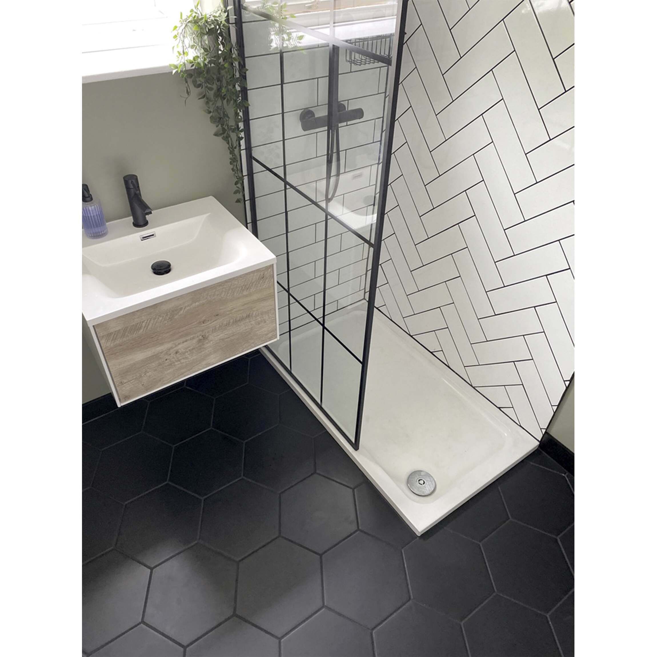Apollo Hexagon Black Wall Tiles From, Hexagon Tile Bathroom Floor
