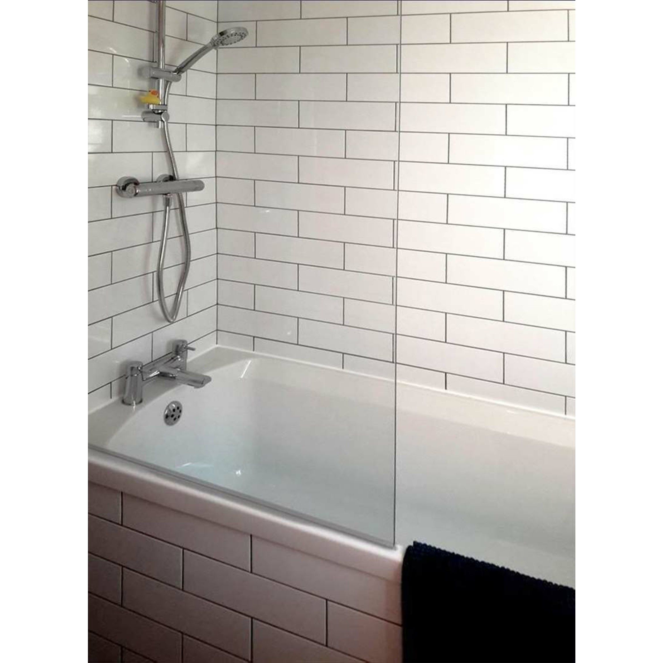 Linear White Gloss Wall Tile Kitchen, Shower Tile White
