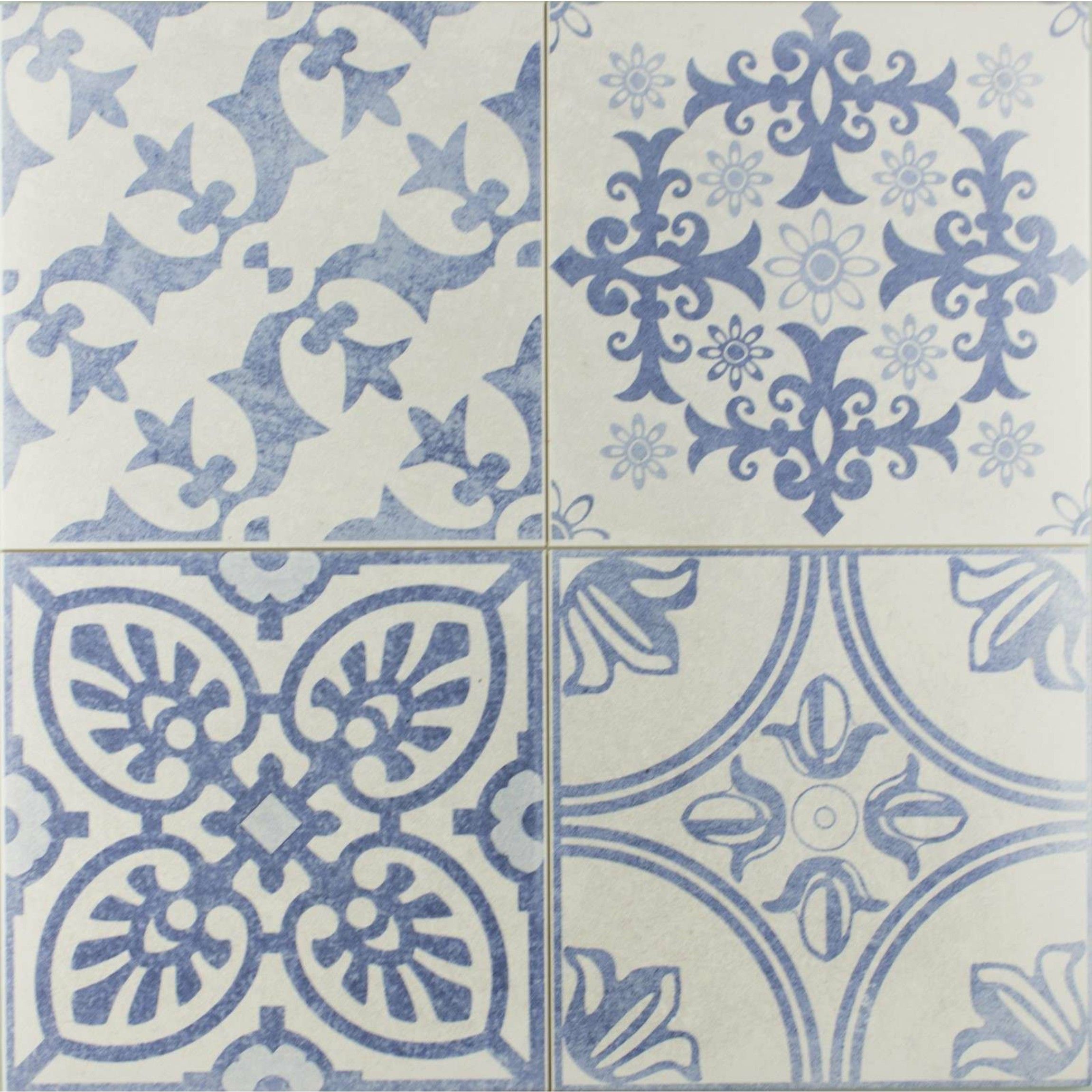 Skyros Delft Blue Wall and Floor Tile - Wall Tiles from Tile Mountain