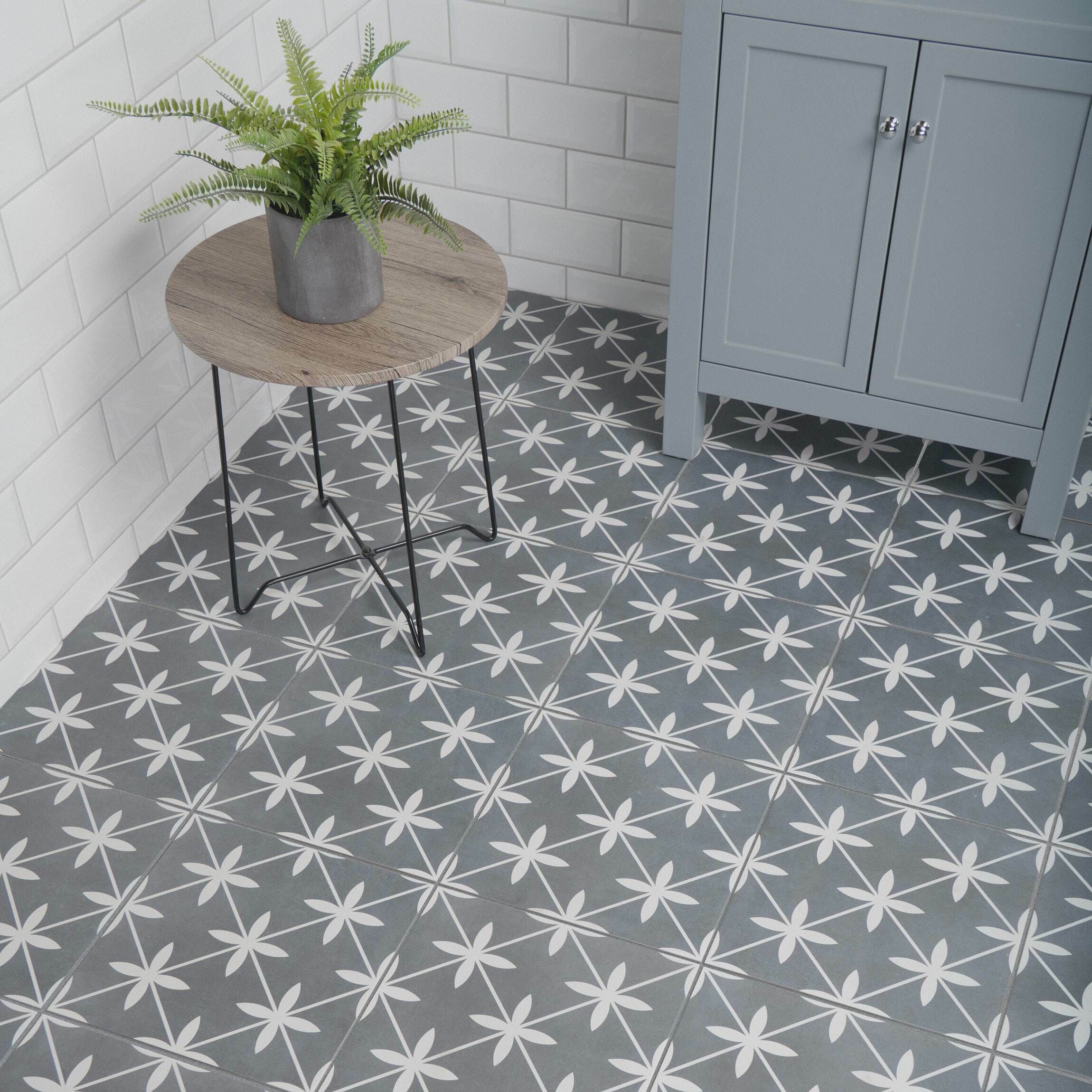 Wicker Grey Pattern Wall And Floor Tile, Patterned Floor Tile