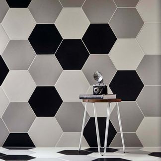 Apollo Hexagon Black Wall and Floor Tile