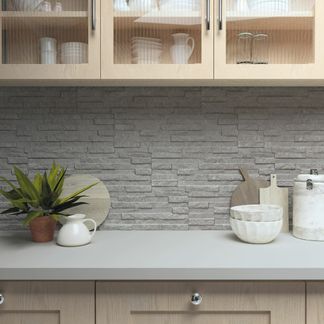 Brickstone Grey Matt Split Face Effect Porcelain Wall Tile