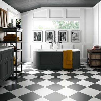 Chess Black Matt Ceramic Floor Tile