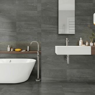 Cliff Grafite Grey Porcelain Wall And Floor Tiles