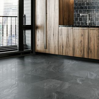 Esla Black Stone Effect Matt Porcelain Wall and Floor Tile